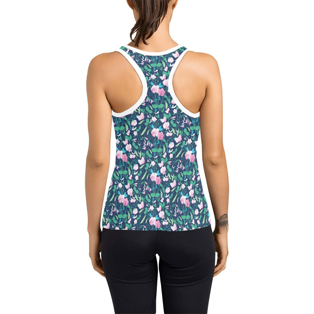 Sweet Pea Print Design LKS303 Women's Racerback Tank Top