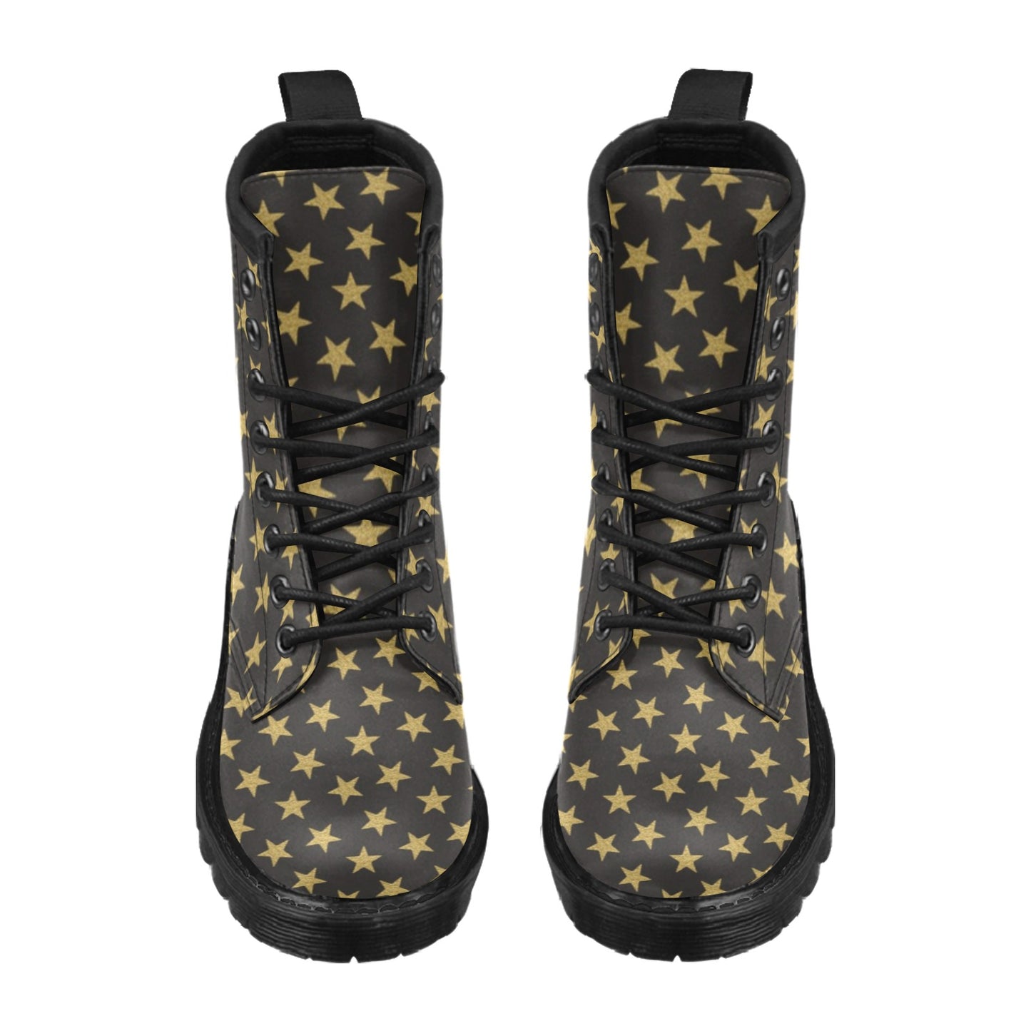Star Gold Print Design LKS302 Women's Boots