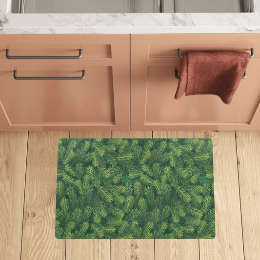 Christmas Tree Pattern Print Design 02 Kitchen Mat
