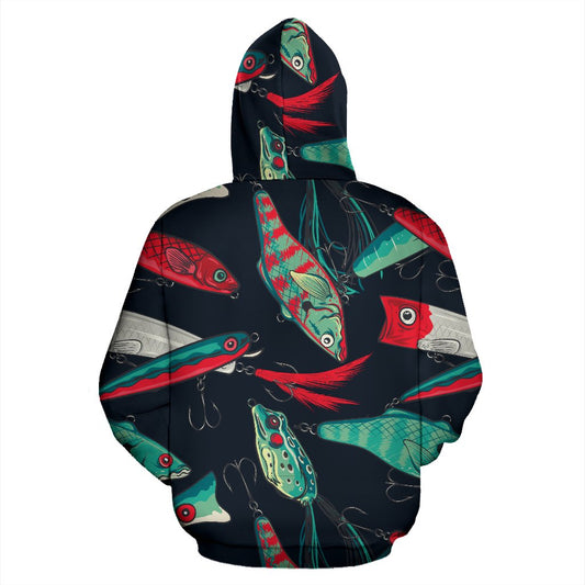 Fishing Bait Pattern All Over Print Hoodie