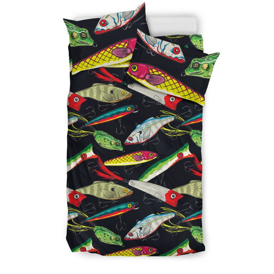 Fishing Bait Print Duvet Cover Bedding Set