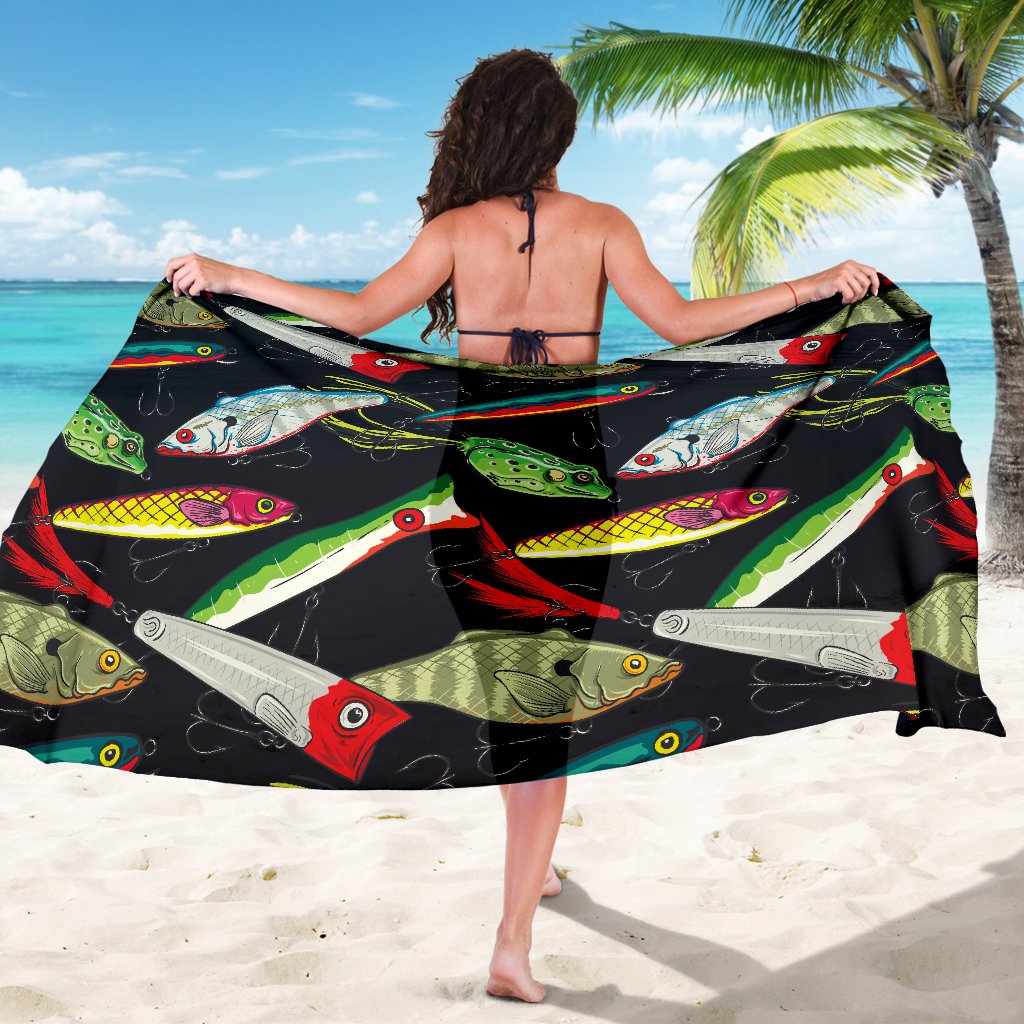 Fishing Bait Print Sarong Pareo Wrap