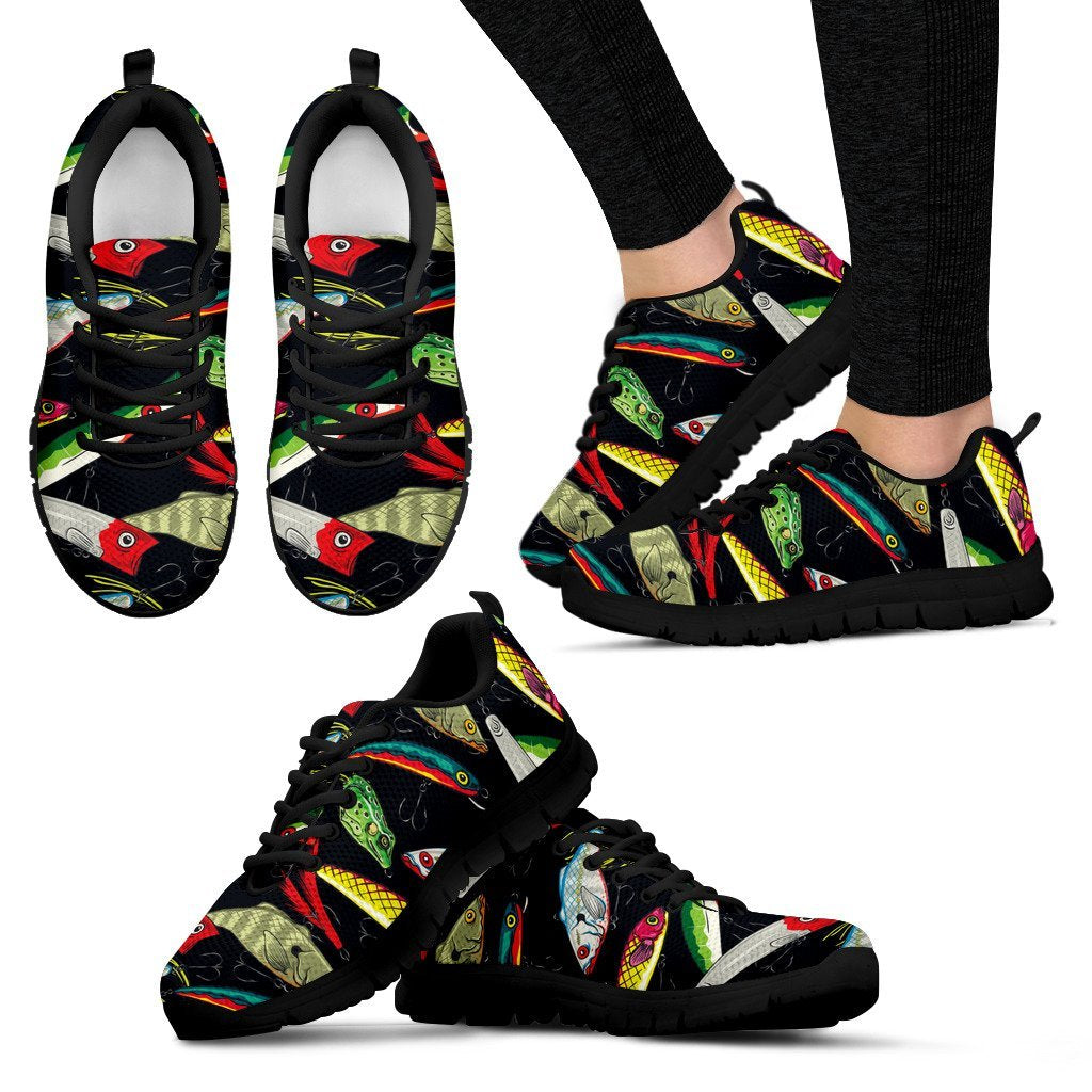Fishing Bait Print Women Sneakers