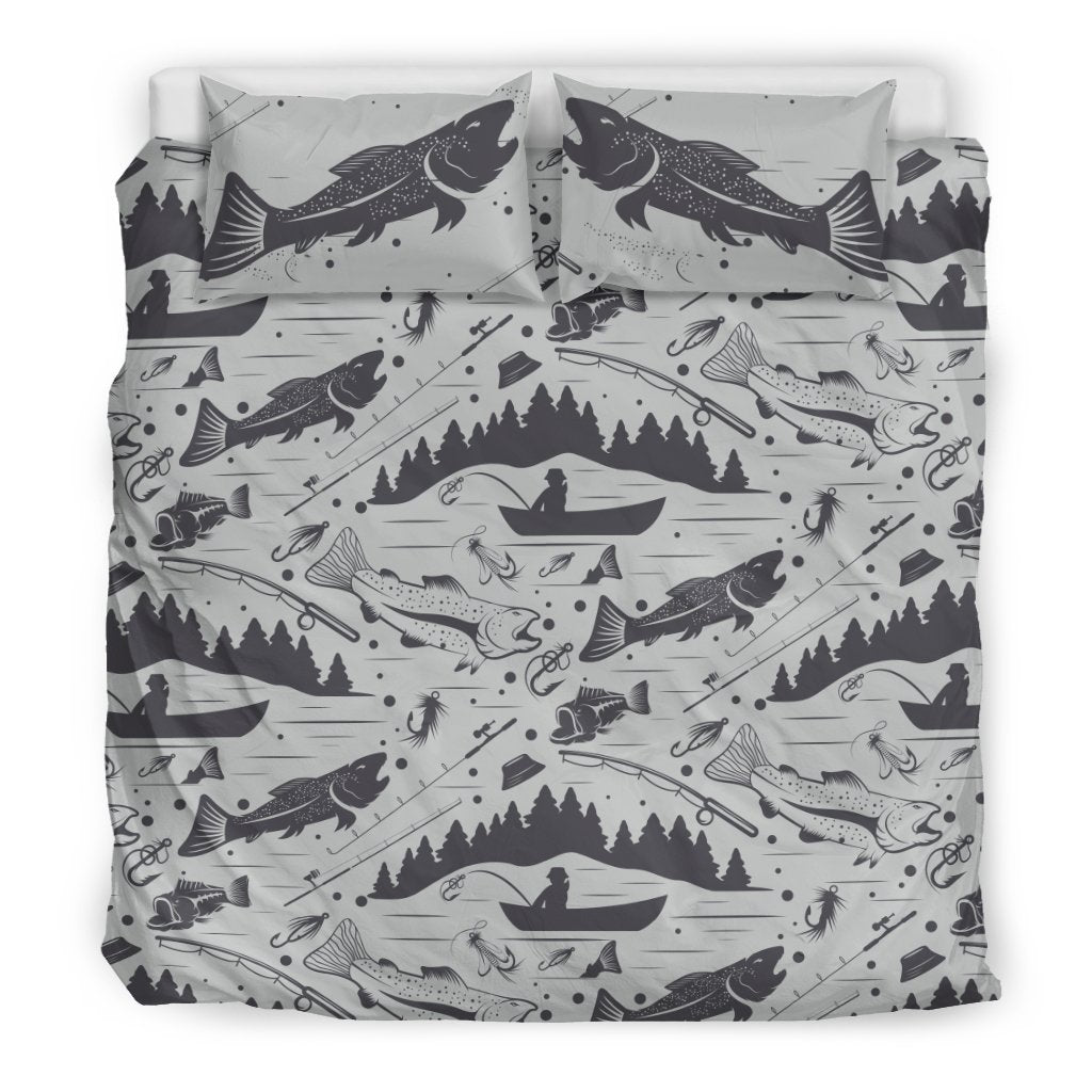 Fishing pattern Duvet Cover Bedding Set