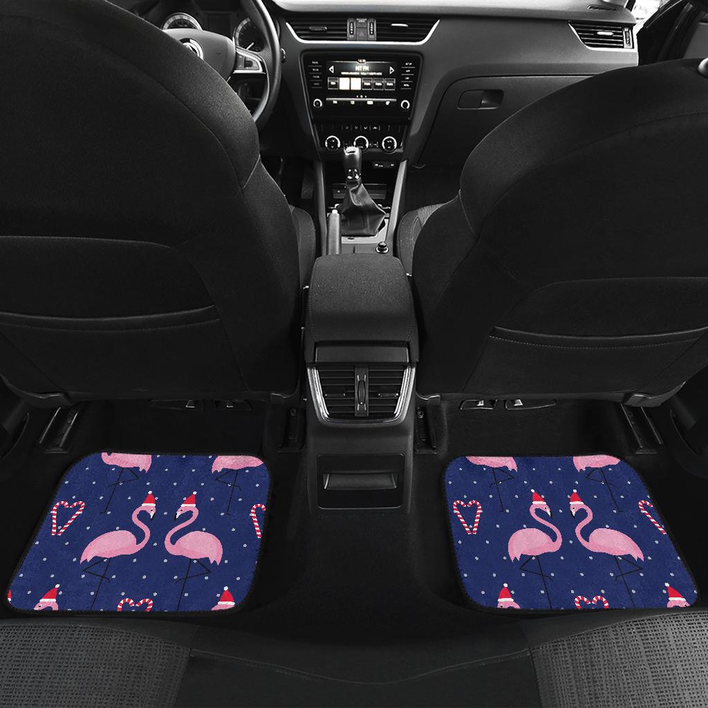 Flamingo Christmas Front and Back Car Floor Mats
