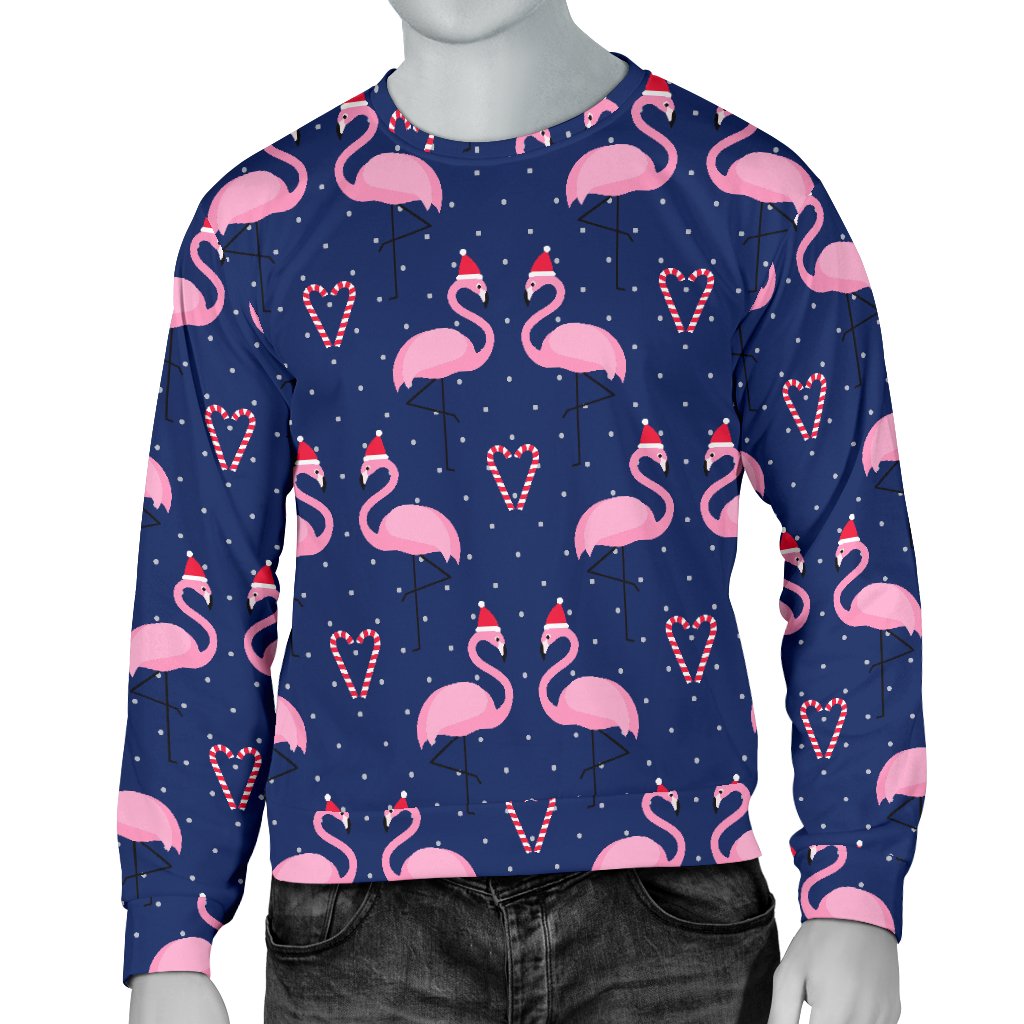 Flamingo Christmas Men Crewneck Sweatshirt