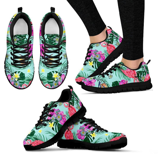 Flamingo Tropical Hibiscus Pattern Men Sneakers