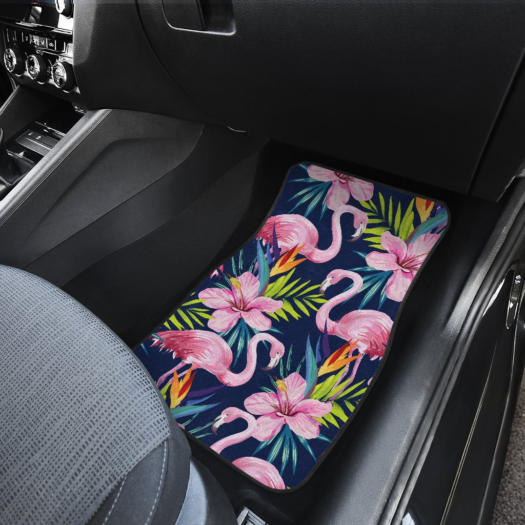 Flamingo Hibiscus Print Car Floor Mats