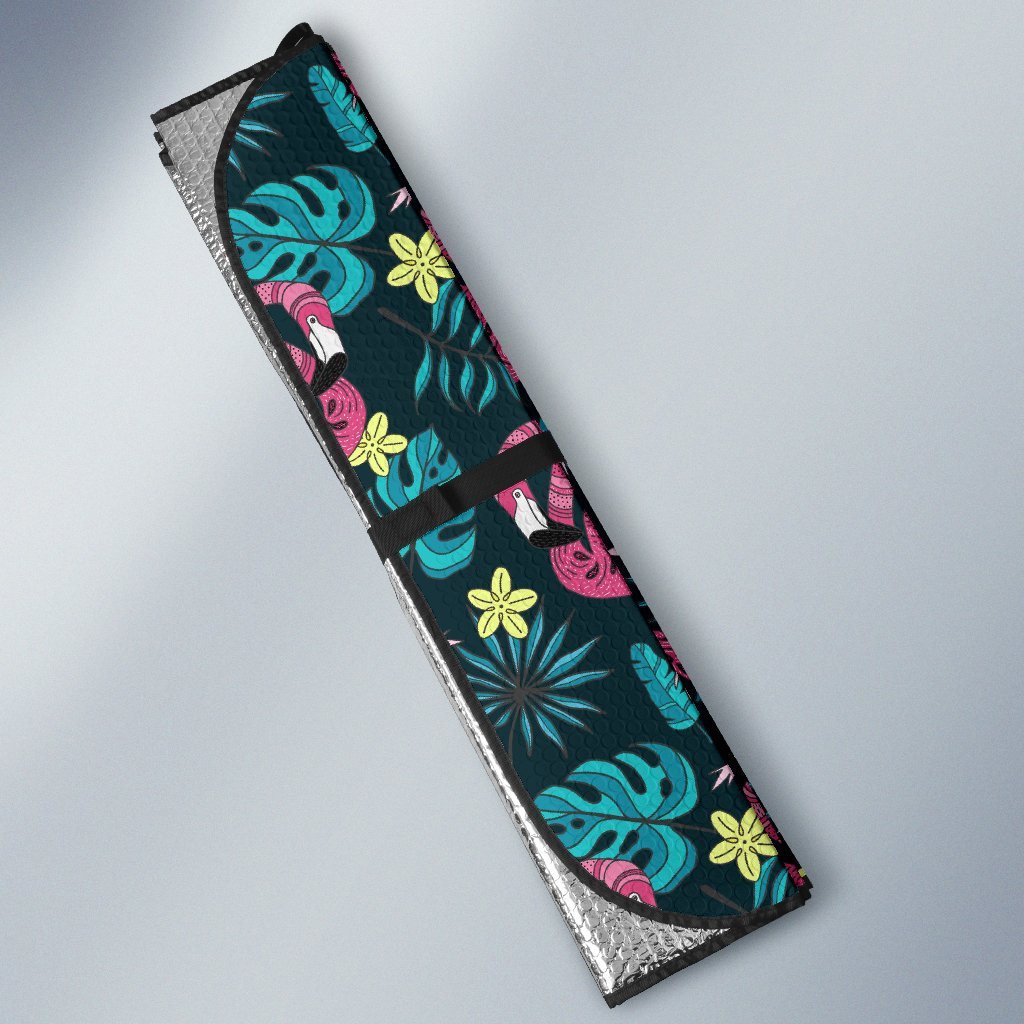 Flamingo Print Pattern Car Sun Shade-JorJune