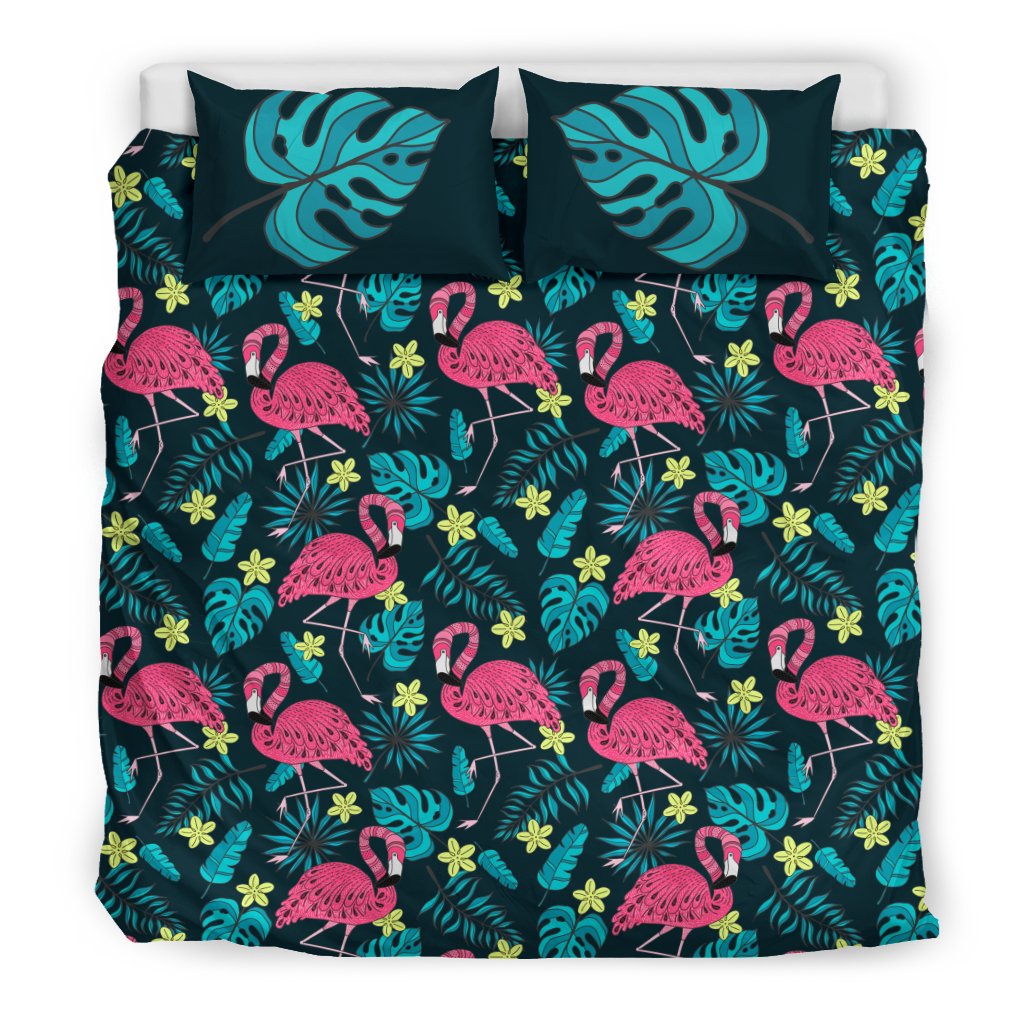 Flamingo Print Pattern Duvet Cover Bedding Set