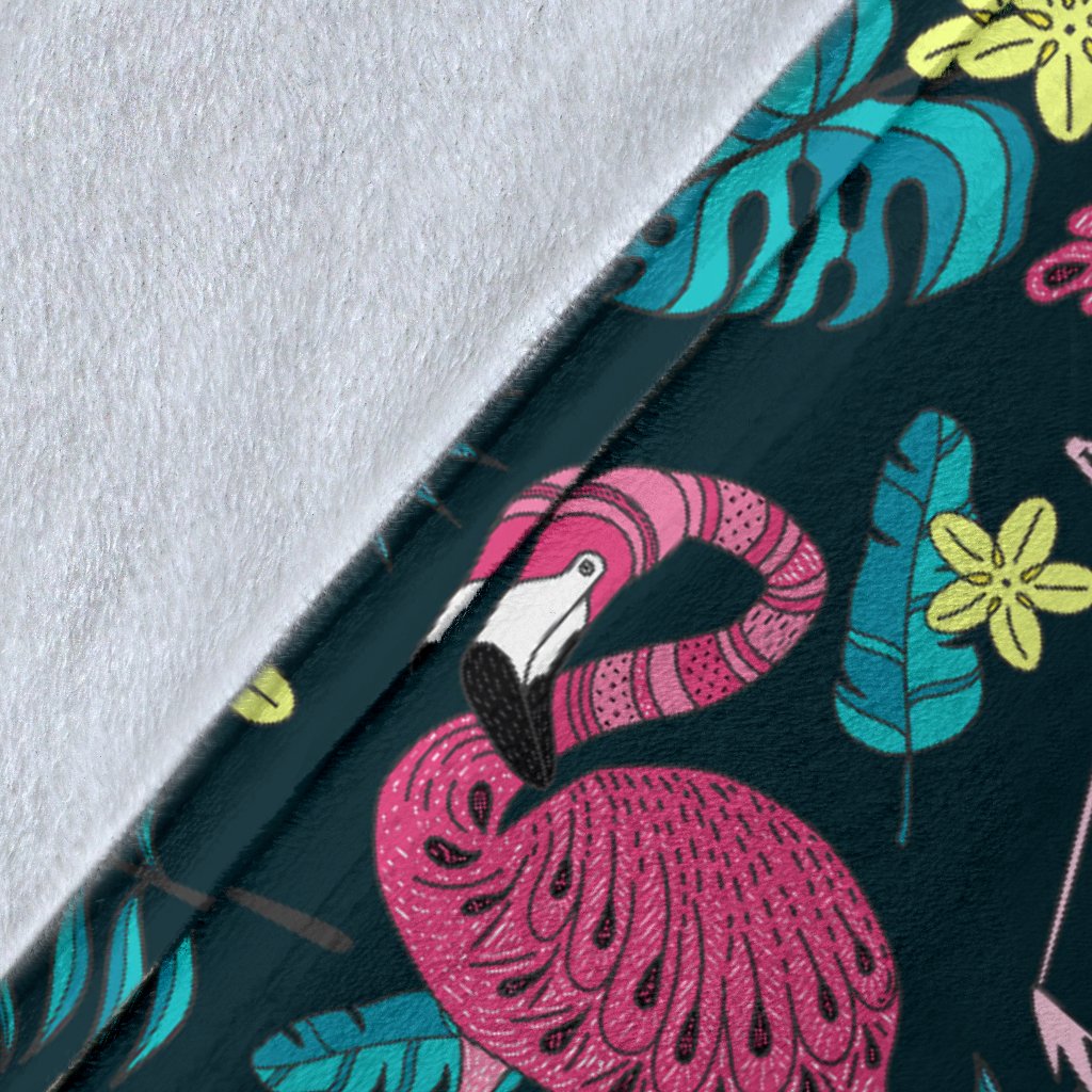 Flamingo Print Pattern Fleece Blanket