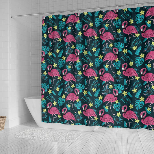 Flamingo Print Pattern Shower Curtain