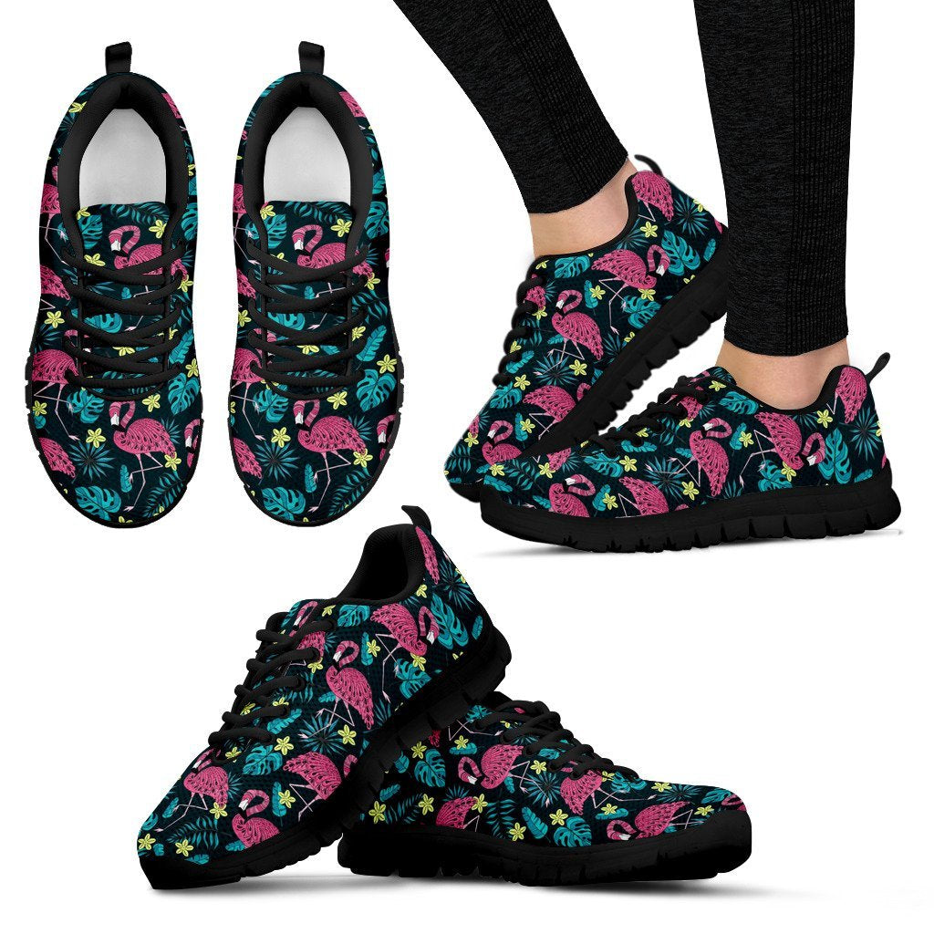 Flamingo Print Pattern Women Sneakers