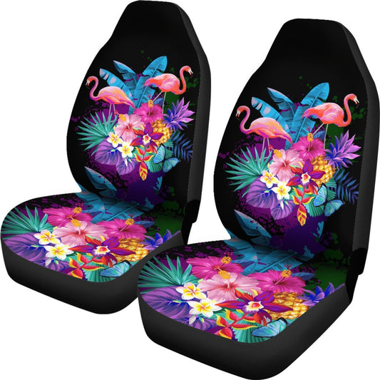 Flamingo Tropical Flower Universal Fit Car Seat Covers