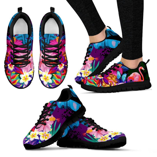 Flamingo Tropical Flower Women Sneakers