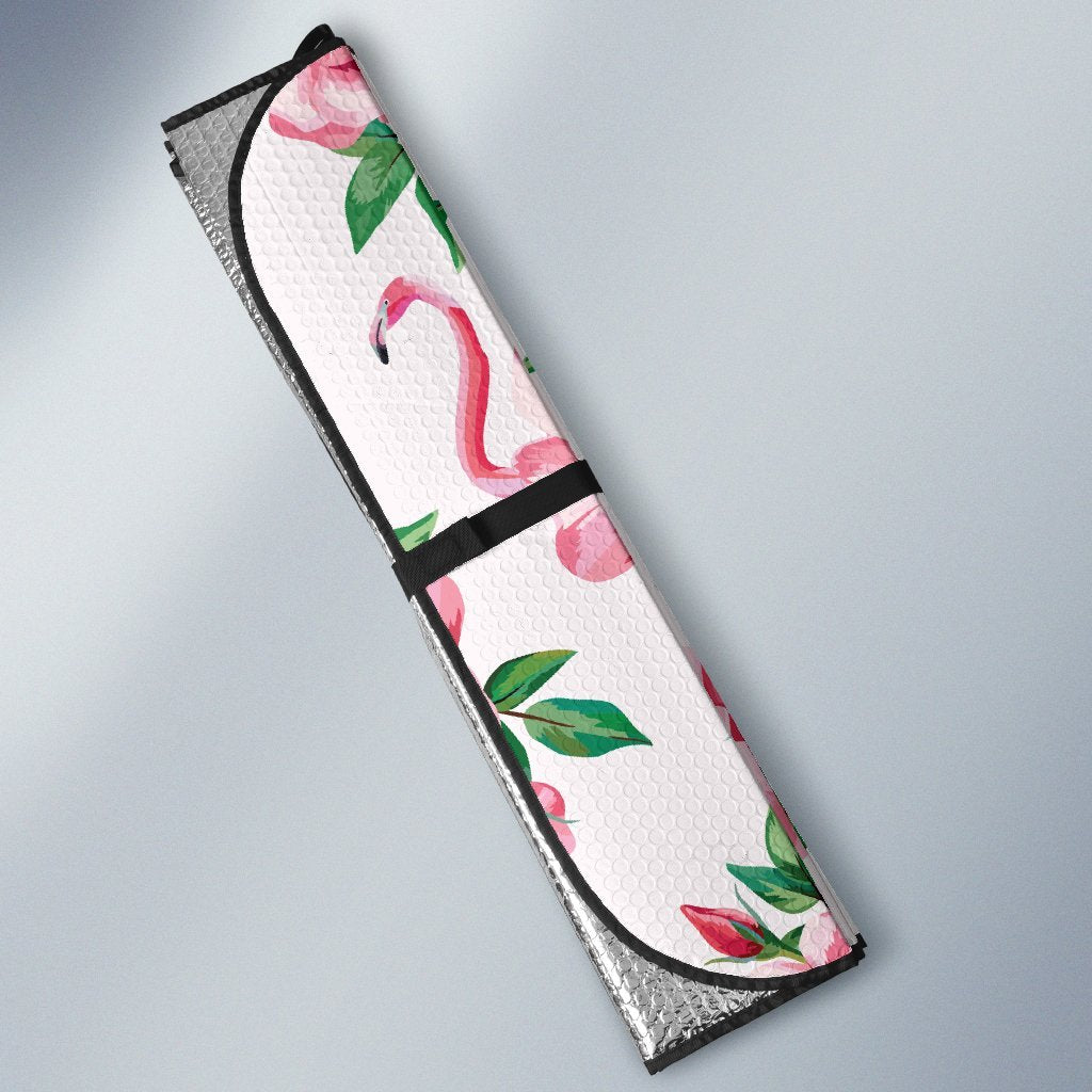 Flamingo Rose Pattern Car Sun Shade-JorJune