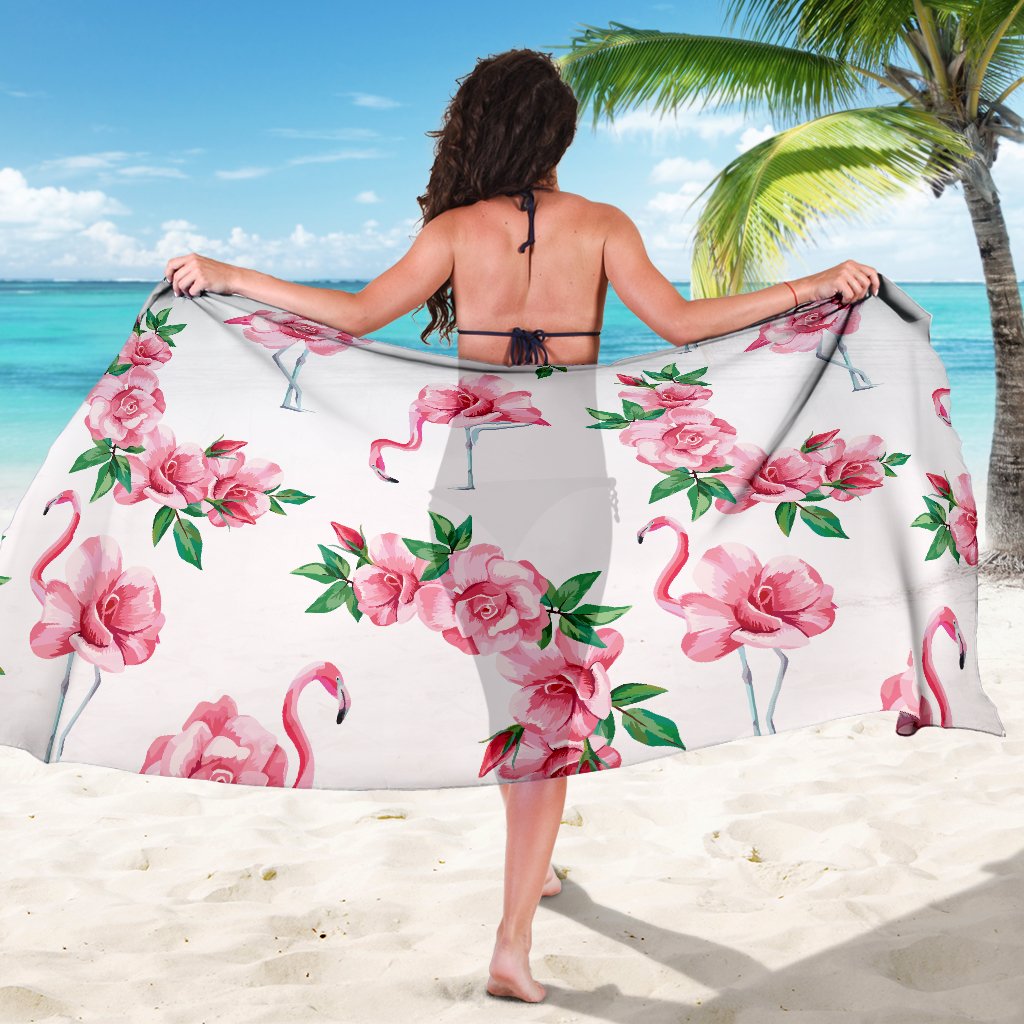 Flamingo Rose Pattern Sarong Pareo Wrap
