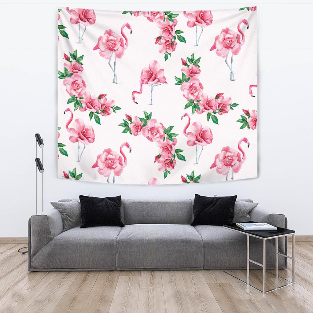 Flamingo Rose Pattern Tapestry