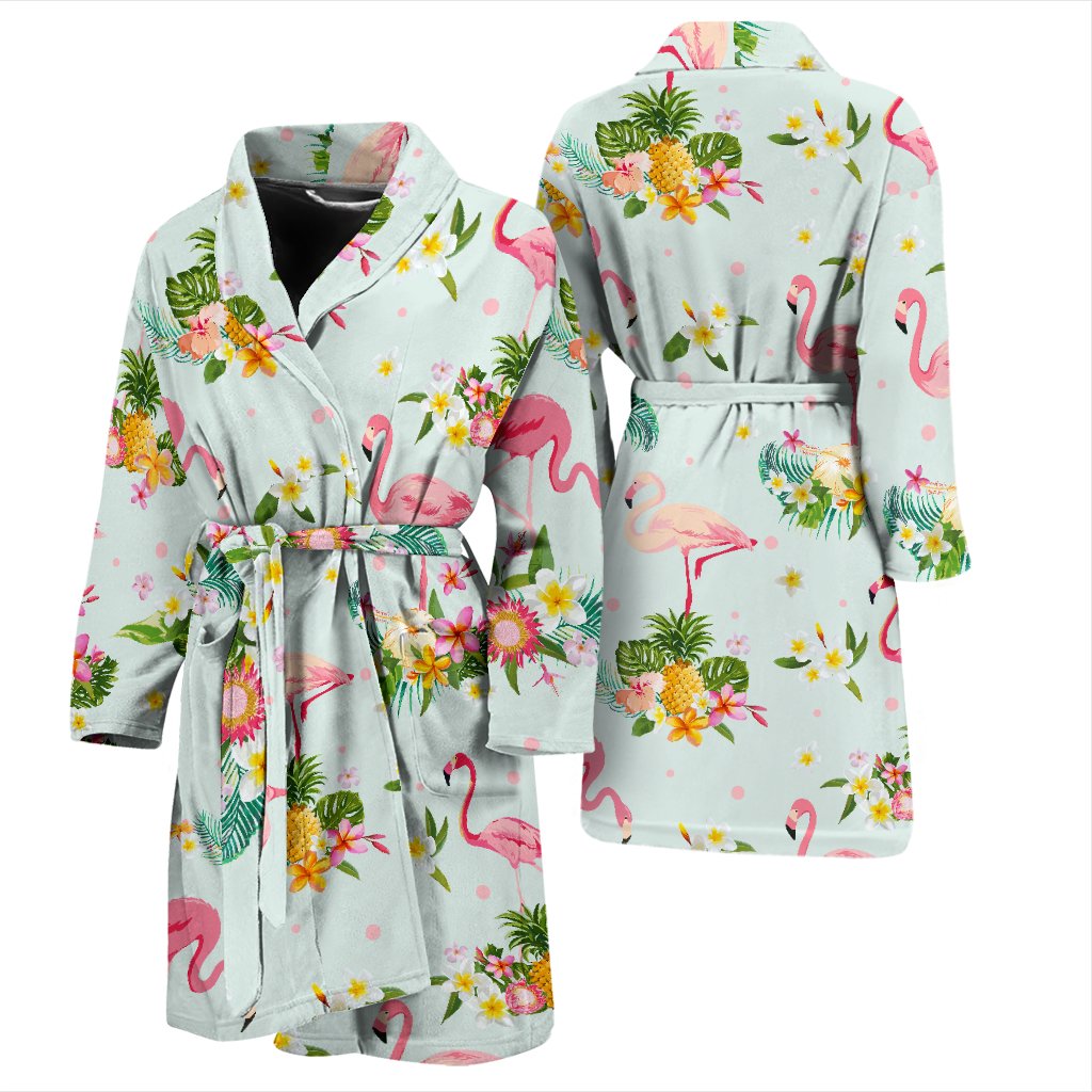 Flamingo Sweet Pattern Men Bath Robe