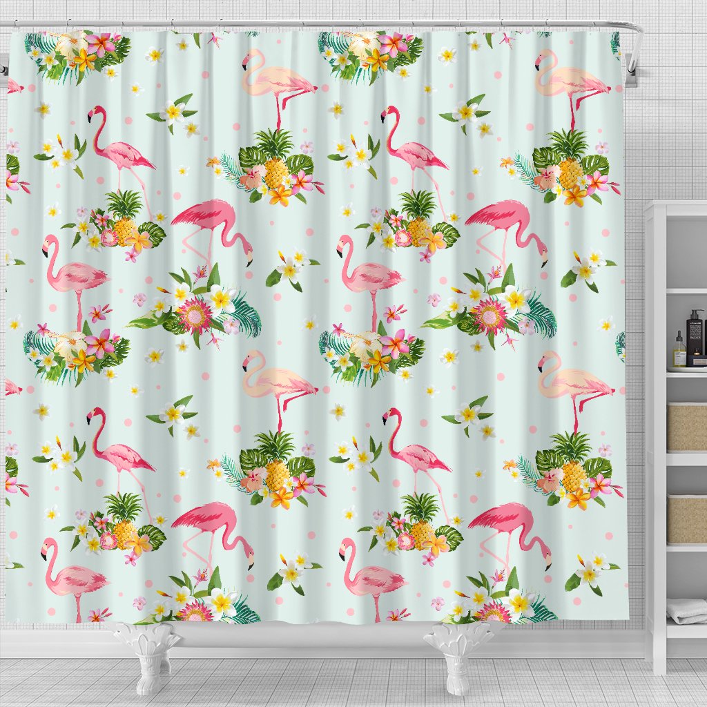 Flamingo Sweet Pattern Shower Curtain
