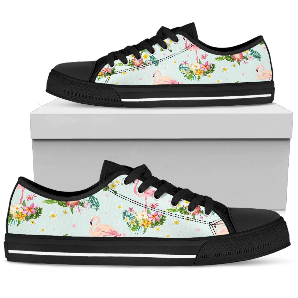 Flamingo Sweet Pattern Women Low Top Shoes