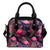 Flamingo Tropical Pattern Leather Shoulder Handbag