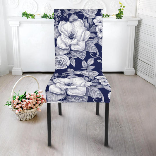 Floral Infrared Pattern Dining Chair Slipcover-JORJUNE.COM