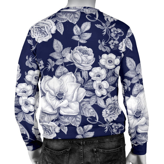 Floral Infrared Pattern Men Crewneck Sweatshirt