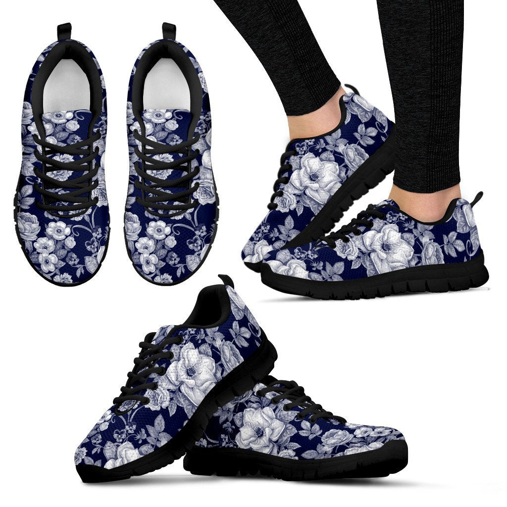 Floral Infrared Pattern Women Sneakers
