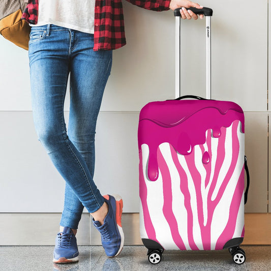 Flowing Pink paint Zebra Luggage Cover Protector