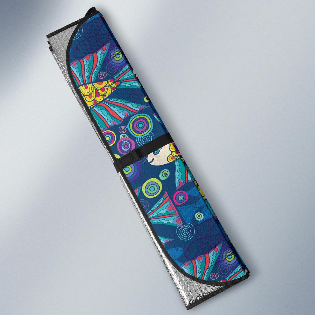 Flying Fish Pattern Print Design 01 Car Sun Shade-JORJUNE.COM