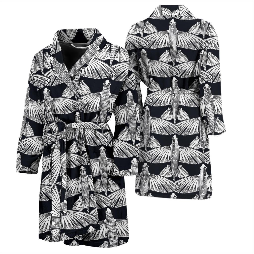 Flying Fish Pattern Print Design 03 Men Bathrobe-JORJUNE.COM