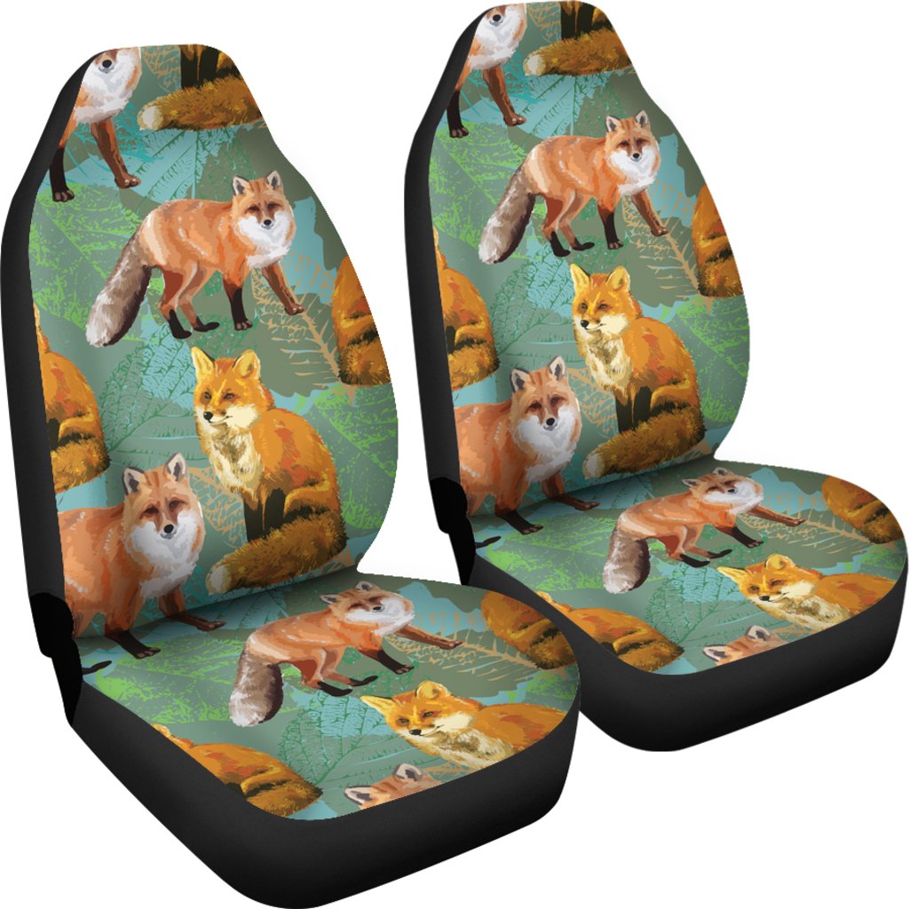 Fox Autumn Leaves Themed Universal Fit Car Seat Covers