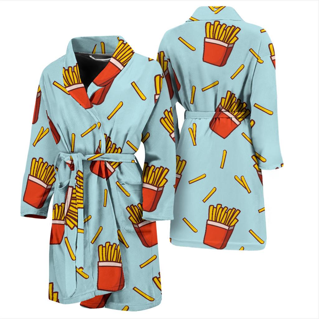 French Fried Pattern Print Design 02 Men Bathrobe-JORJUNE.COM
