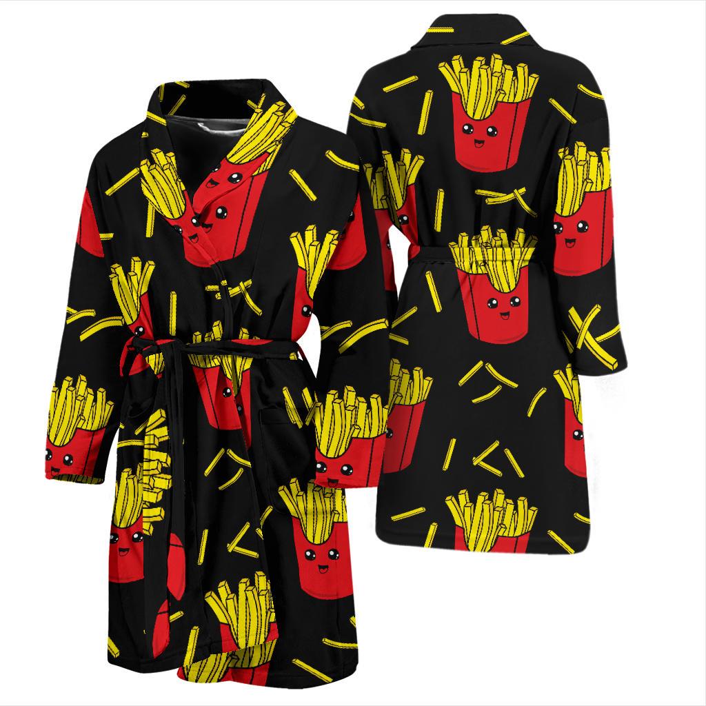 French Fried Pattern Print Design 03 Men Bathrobe-JORJUNE.COM