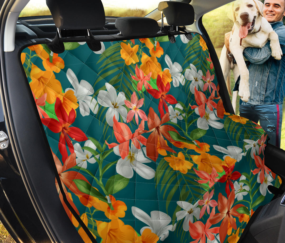 Amaryllis Pattern Print Design AL06 Rear Dog  Seat Cover