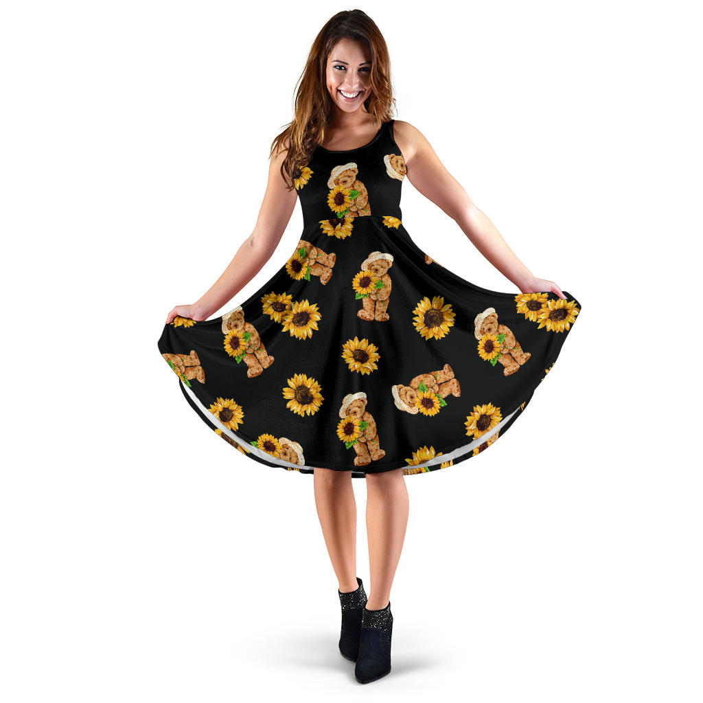 Sunflower Pattern Print Design SF016 Midi Dress – JorJune