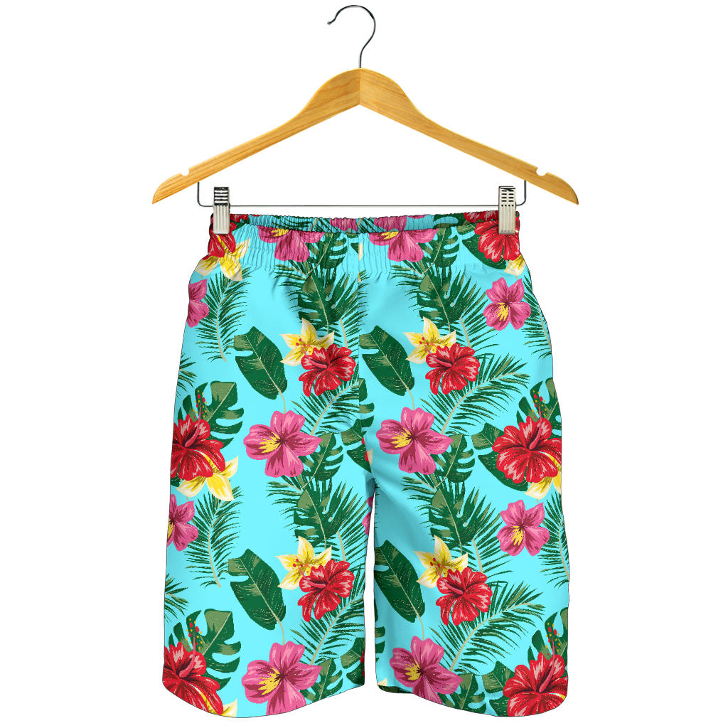 Blue Hibiscus Hawaiian Print Men's Shorts main image 1