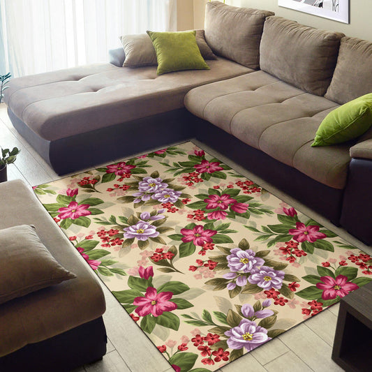Summer Floral Pattern Print Design SF08 Area Rugs