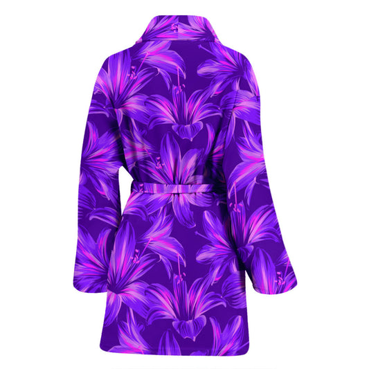 Amaryllis Pattern Print Design AL03 Women Bathrobe