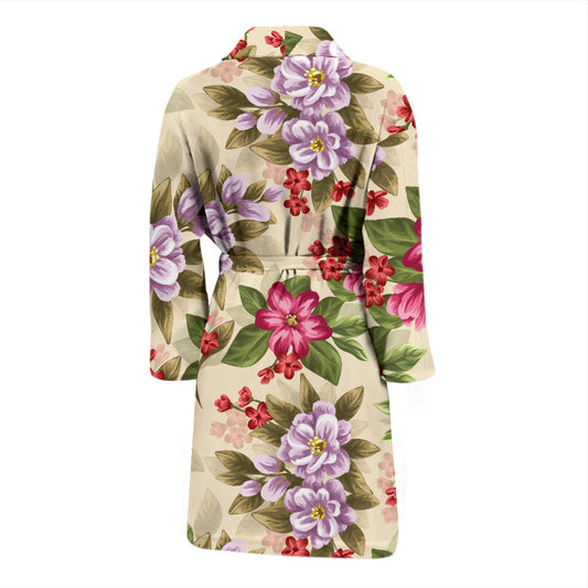 Summer Floral Pattern Print Design SF08 Men Bathrobe