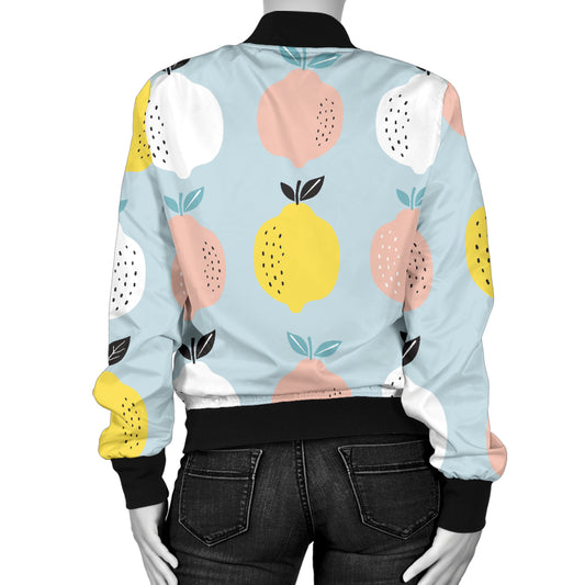 Citrus Pattern Print Design 03 Women's Bomber Jacket
