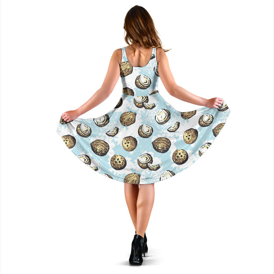 Coconut Pattern Print Design CN01 Midi Dress