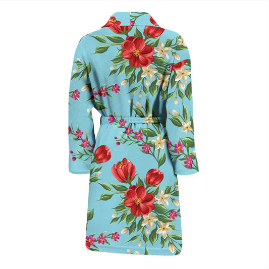 Summer Floral Pattern Print Design SF011 Men Bathrobe