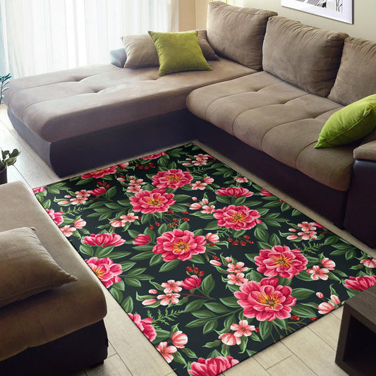 Summer Floral Pattern Print Design SF06 Area Rugs