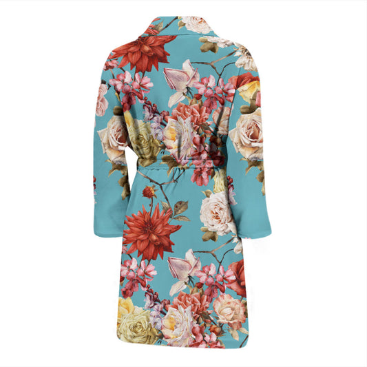 Summer Floral Pattern Print Design SF05 Men Bathrobe