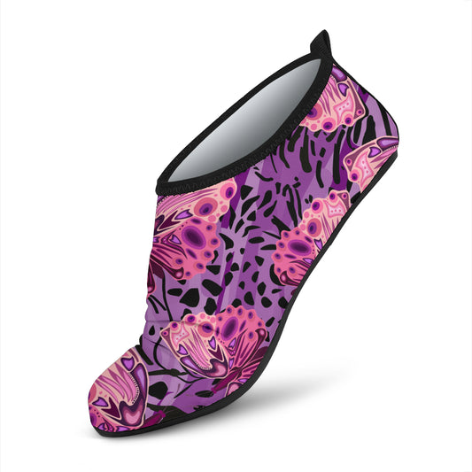 Purple Butterfly Leopard Aqua Water Shoes