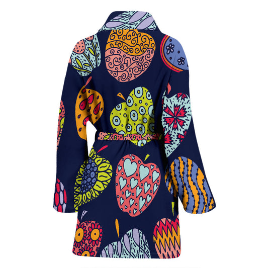 Apple Pattern Print Design AP05 Women Bathrobe