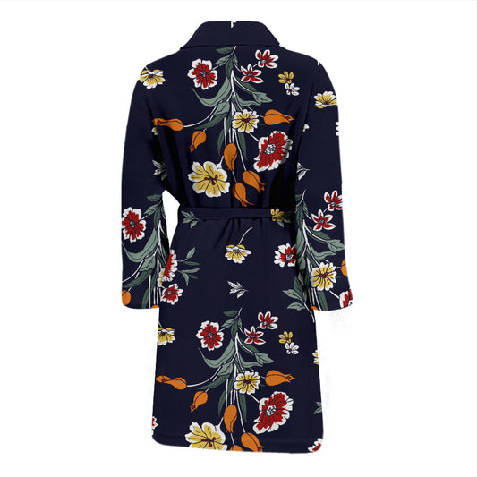 Summer Floral Pattern Print Design SF01 Men Bathrobe