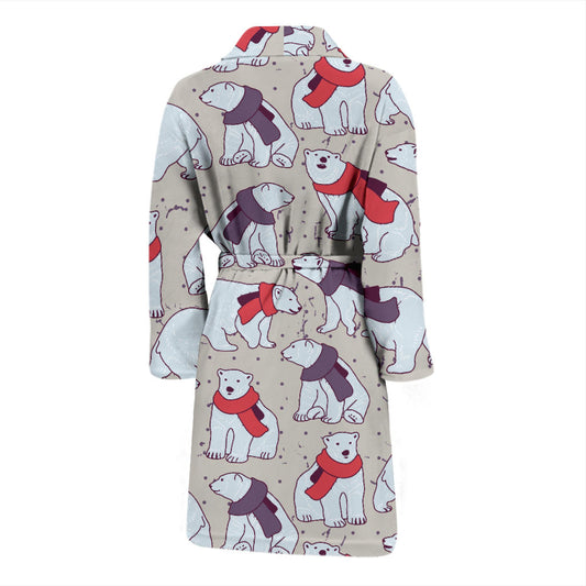 Polar Bear Pattern Print Design PB04 Men Bathrobe